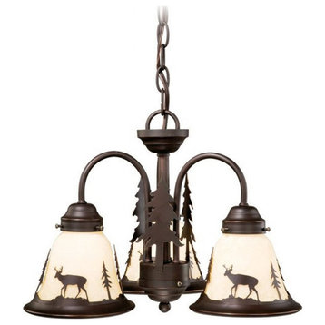 Vaxcel - Bryce 3-Light Convertible Light Kit in Rustic and Shaded Style 10.5