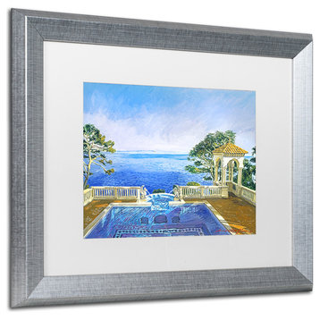 David Lloyd Glover 'Cap Martin, Monaco' Art, Silver Frame, 16"x20", White Matte