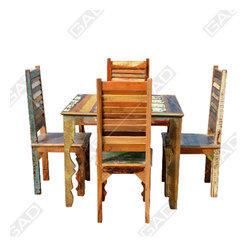 MULTI-COLORED 4 SEATER DINING TABLE SET - Furniture
