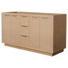 Wyndham Collection Maroni 59.25" No Sink Wood Double Bathroom Vanity in Natural