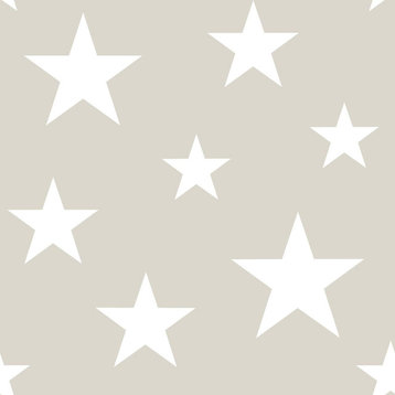 Amira Taupe Stars Wallpaper, Swatch