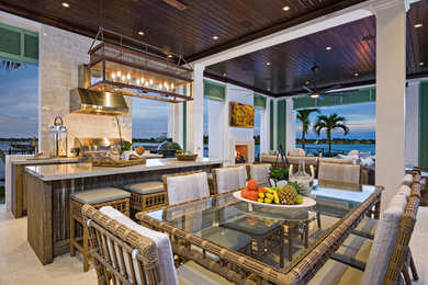 Design ideas for a transitional kitchen in Miami.