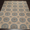 9'x12' Hand Tufted Wool Patterned Oriental Area Rug Tan, Blue Color