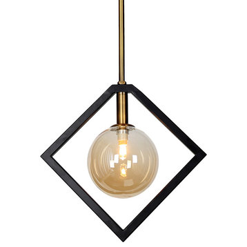 Glasglow 1-Light Pendant, Vintage Bronze With Champagne Glass
