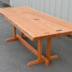 Live Edge Cherry Dining Table With Nakashima Style Base - Dining Tables