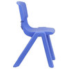 Flash Furniture 15.5" Plastic Stackable School Chair in Blue (Set of 4)