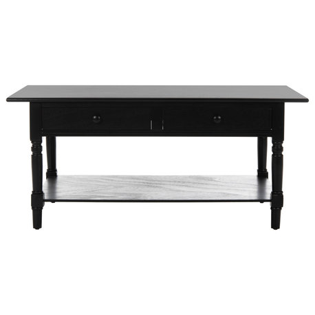 Safavieh Boris 2-Drawer Coffee Table, Distressed Black