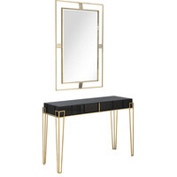Modern Black and Gold Console Table and Mirror Set - Contemporary ...