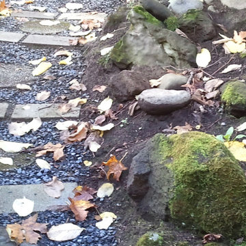 Flower Garden, low maintenance, simple, with stone emphasis
