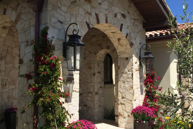 Example of a mid-sized beach style entryway design in San Luis Obispo