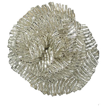 Beaded Flower Napkin Ring, Silver