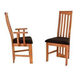 Modern High Back Cherry Dining Chairs - Dining Chairs