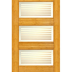 BM-12 Interior Bamboo Contemporary 5 Lite Matte Bars Glass Single Door - Interior Doors