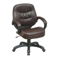 Mid Back Executive Leather Office Chair - Office Chairs