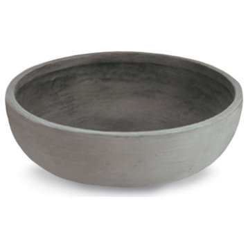Orinoco Double Walled Indoor/Outdoor Bowl Planter Pot, Weathered Concrete, 22"