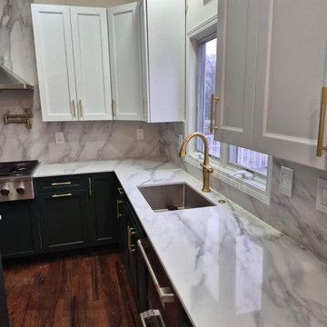 Modern Green & White Kitchen Remodel