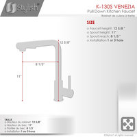 Stylish Pull Down Kitchen Faucet + Soap Dispenser Stainless Steel Finish