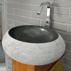 Fiji Natural Stone Bathroom Sink | Black - Bathroom Sinks