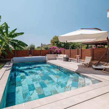 Fossil Mix & Natural Mocha Porcelain Tiles - Cesme,Izmir Villa