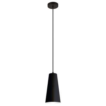 Pratella 1-Light Mini Pendant, Structured Black, Structured Black Shade