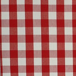 Buffalo Check Fabric Red RT-Lym- DL03 Berry White, Standard Cut - A Buffalo check fabric done in red and white. This red and white buffalo checked fabric is woven, not printed. This is a classic! The checks are about 1 1/2" ( 3.81 cm. ) wide. This has a corded weave similar to gros grain. It has a matt, dry look and feel. It is perfect for curtains, cushions, duvets, clothing, etc.