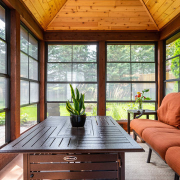Rustic Detached Screen Room with Fire Table