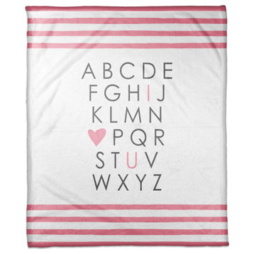 I Heart You Pink 50x60 Coral Fleece Blanket