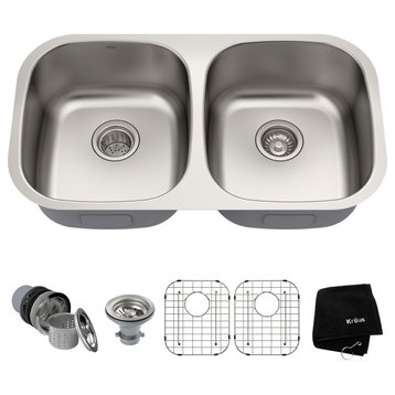 Premier 32" Undermount Stainless Steel 2-Bowl 16 gauge Kitchen Sink 60/40 split