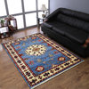 Hand Knotted Afghan Silk And Wool Area Rug Oriental Blue White