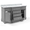 Campbell Bathroom Vanity With Drawers, Gray, 60"