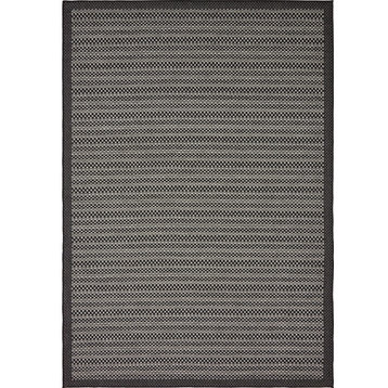 Unique Loom Gray Checkered Outdoor 6'x9' Area Rug
