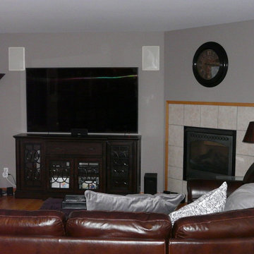 Small interior stairway and living room
