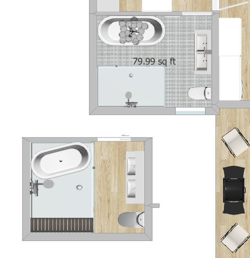 Big wet room vs tight squeeze
