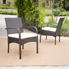GDF Studio Carmela Outdoor Multibrown PE Wicker Dining Chairs, Set of 2