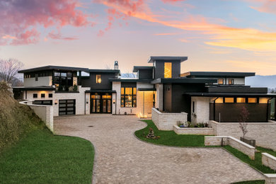 Example of a minimalist exterior home design in Other