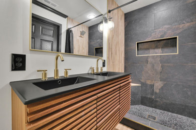 Inspiration for a modern bathroom remodel in Atlanta