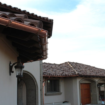 Copper Half Round Gutters New Home in Palmdale Ca. Work in Progress