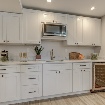 Basement remodel with bedroom space, closet space, living area, Kansas