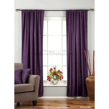 Purple Rod Pocket  Velvet Curtain / Drape / Panel   - 43W x 84L - Piece