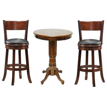 Boraam 3 Piece Pub Table Set in Walnut