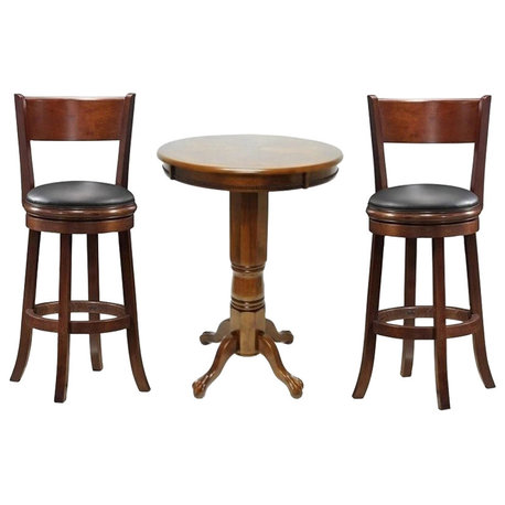 Boraam 3 Piece Pub Table Set in Walnut