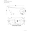 67" Cast Iron Clawfoot Slipper Tub with Deck Mount Plumbing Package, Oil Rubbed Bronze