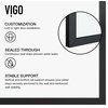 VIGO Zenith 34"x74" Frameless Fixed Glass Shower Screen, Matte Black, 34" X 74", Clear Glass