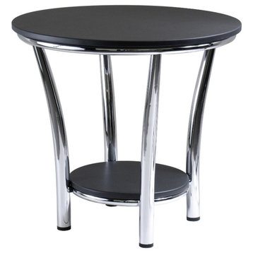 Winsome Maya Round Transitional Wood End Table Top with Legs in Black