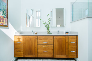 Foto de cuarto de baño principal y doble escandinavo