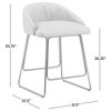 Hillsdale Boyle Curved Low Back Upholstered Metal Counter Height Stool, White