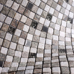 Natural Luxury Square Pebble Stone with Stainless Steel Mosaic Tile Collection - Home Accessories & Decor
