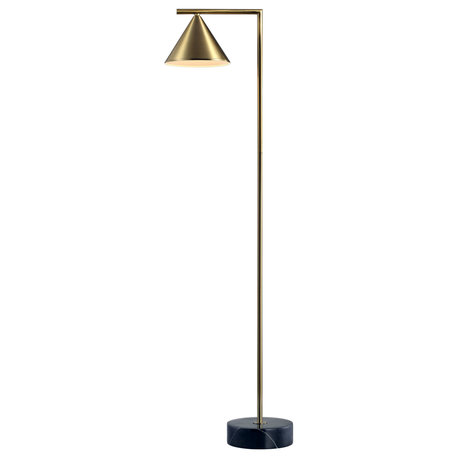 JONATHAN Y Lighting JYL3062 Chelsea 1 Light 60" Tall LED Arc - Brass / Black