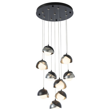 131105-1045 Brooklyn 9-Light Double Shade Round Pendant in Black