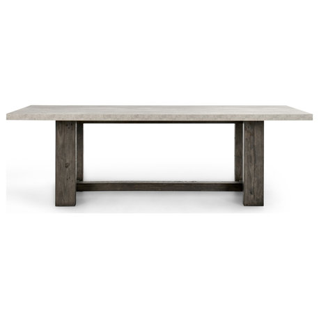 Valley 94" Dining Table Olive Brown/Antique Gray by Kosas Home